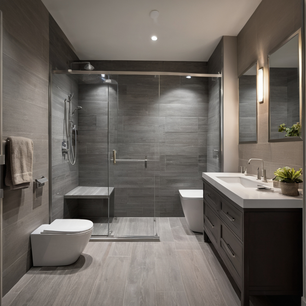 Luxury interior image showing Bathroom ventilation, electrical, and plumbing details should be compared against locally adopted codes and product instructions