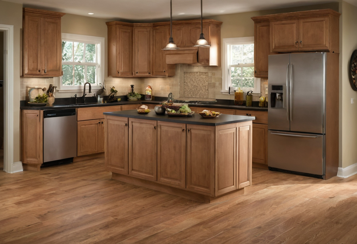 Practical visual for Floors or cabinets may come first depending on the flooring system and future replacement plan